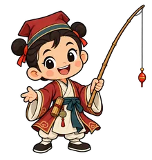 历史装束的小书童
